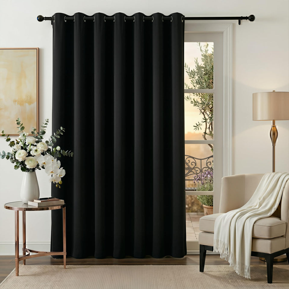 RYB HOME extra-wide blackout curtain creates a private panel for any room.