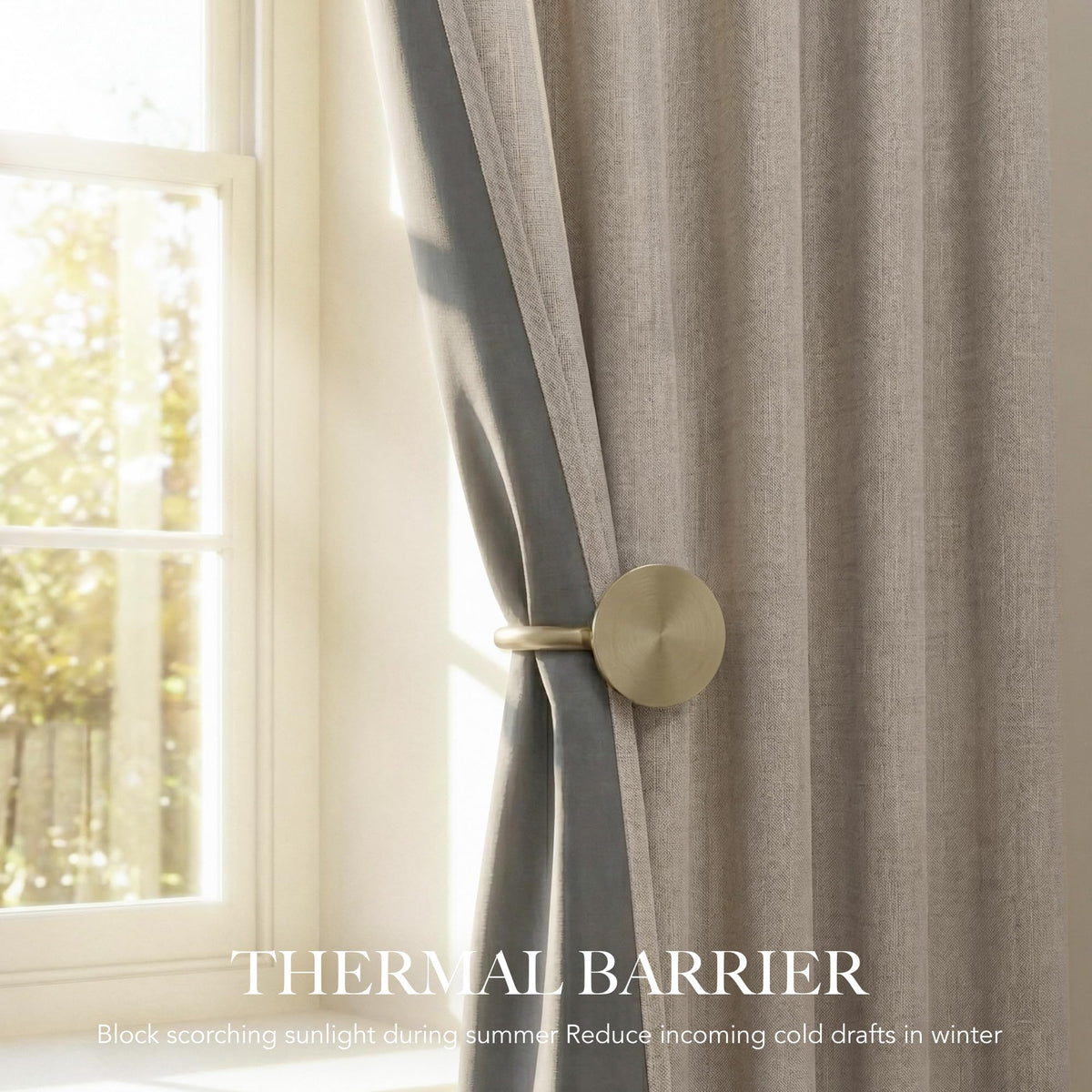 RYB HOME linen-blend drapes in living room creating cozy, modern farmhouse ambiance