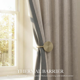 RYB HOME linen-blend drapes in living room creating cozy, modern farmhouse ambiance