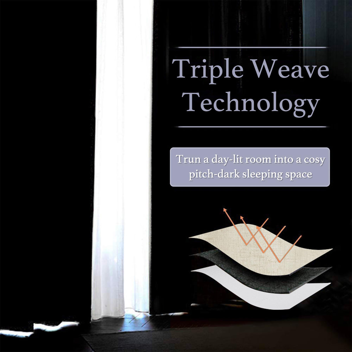 RYB HOME privacy adjustable tie-back for day or night use.