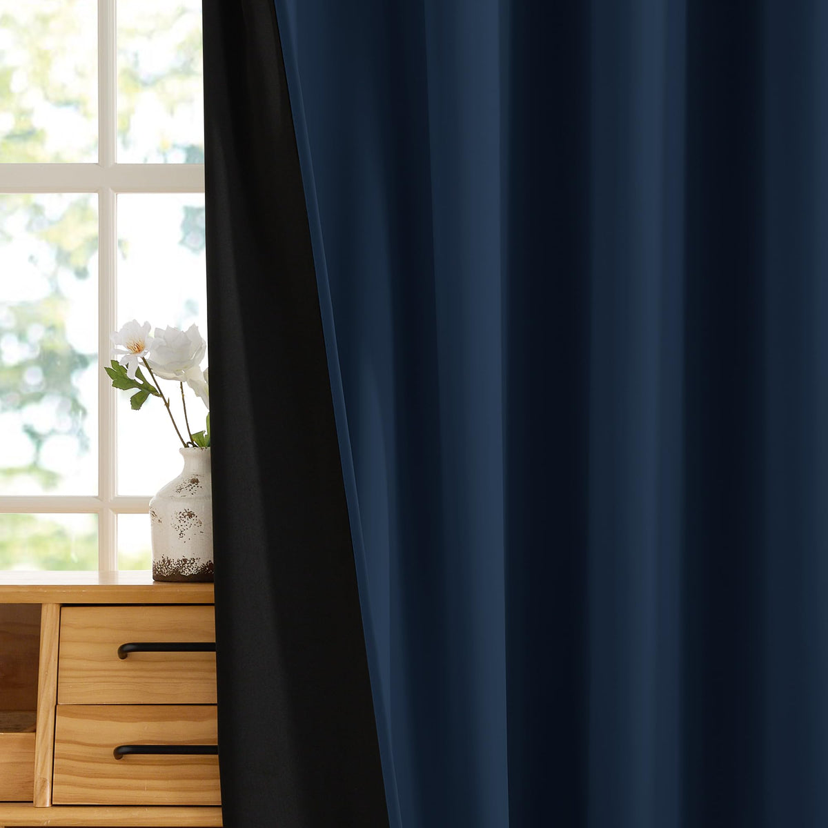 RYB HOME two-panel set fits standard windows for versatile room darkening.