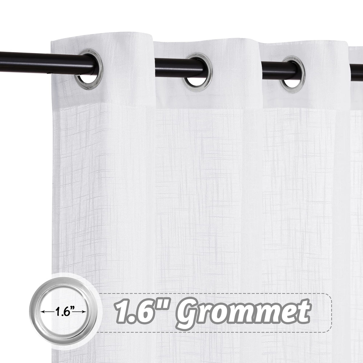RYB HOME semi-sheer privacy curtain for street-facing windows with style.