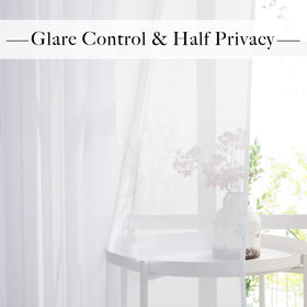 RYB HOME pleated sheer panels create a gentle vertical fall