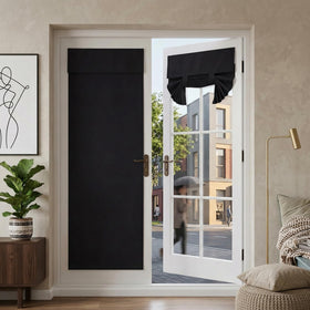 RYB HOME two-panel blackout door curtain blocks sunlight for a darker bedroom