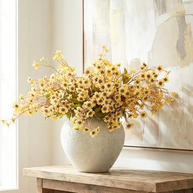 RyddeligHome 24pcs faux yellow spring flowers stems, 23in, ideal for bright tabletop centerpieces.