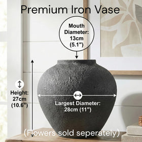 RyddeligHome Arina black round vase on console decor setup