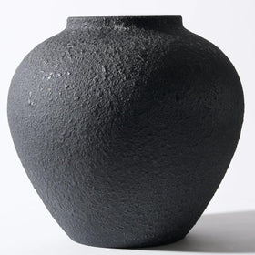 RyddeligHome Arina black round vase in full profile ideal as dining centerpiece accent