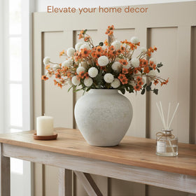 RyddeligHome Arina vase with stoneware finish enhances farmhouse shelves