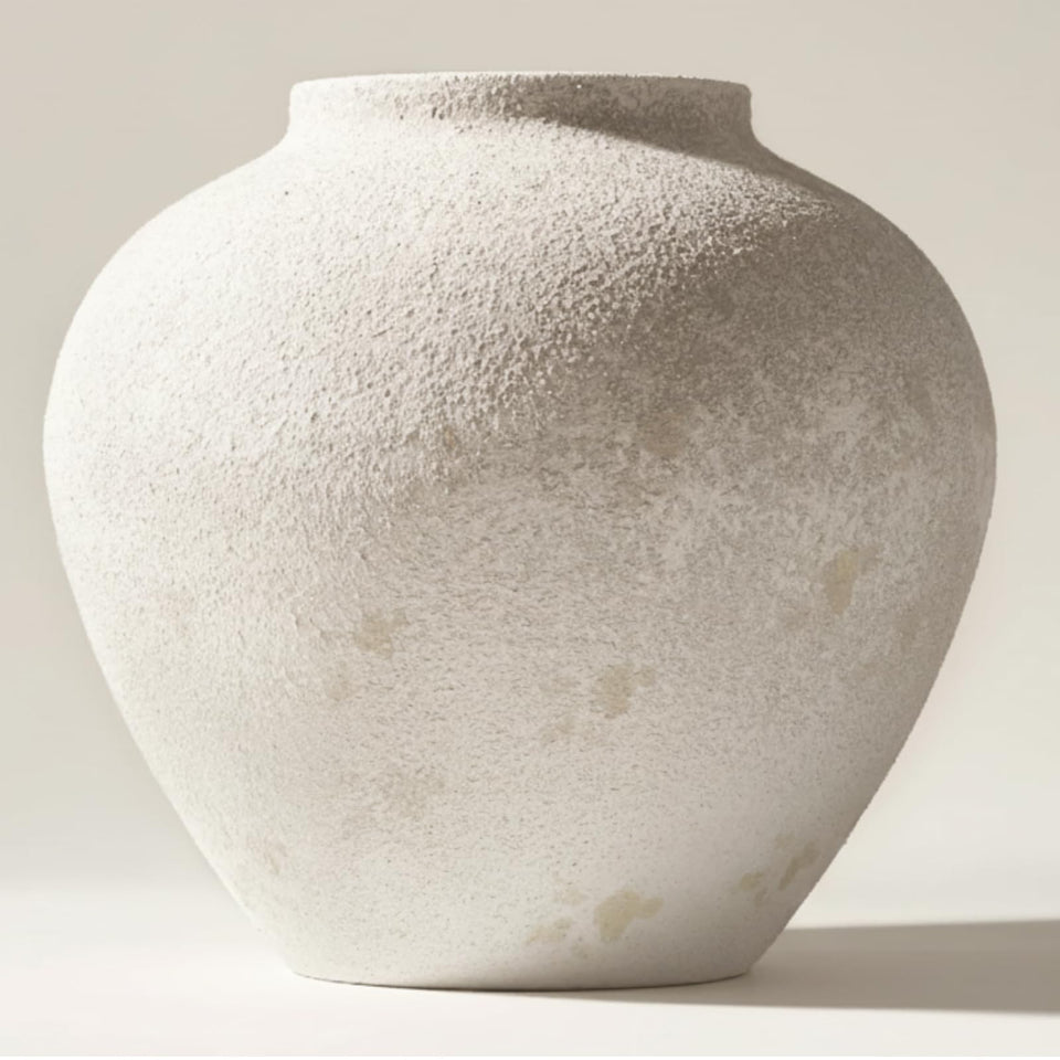 RyddeligHome Arina vase white rough texture for rustic table decor