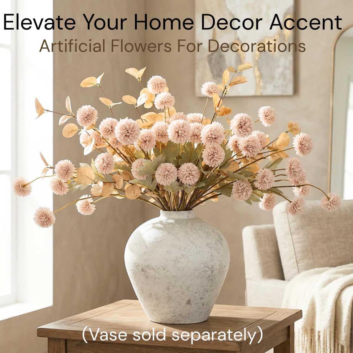 RyddeligHome beige decor florals suit neutral palettes in living rooms and entryways.
