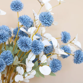 RyddeligHome blue and white mums stems for versatile DIY floral projects.