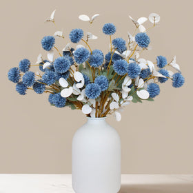 RyddeligHome blue floral arrangement adds style to mantels and shelves.