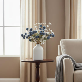 RyddeligHome blue wedding centerpiece ideas with durable faux stems.