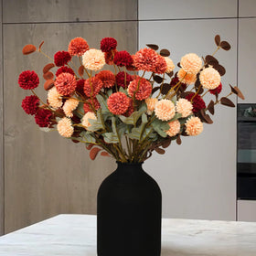RyddeligHome fall kiku burnt orange blooms for warm autumn table decor