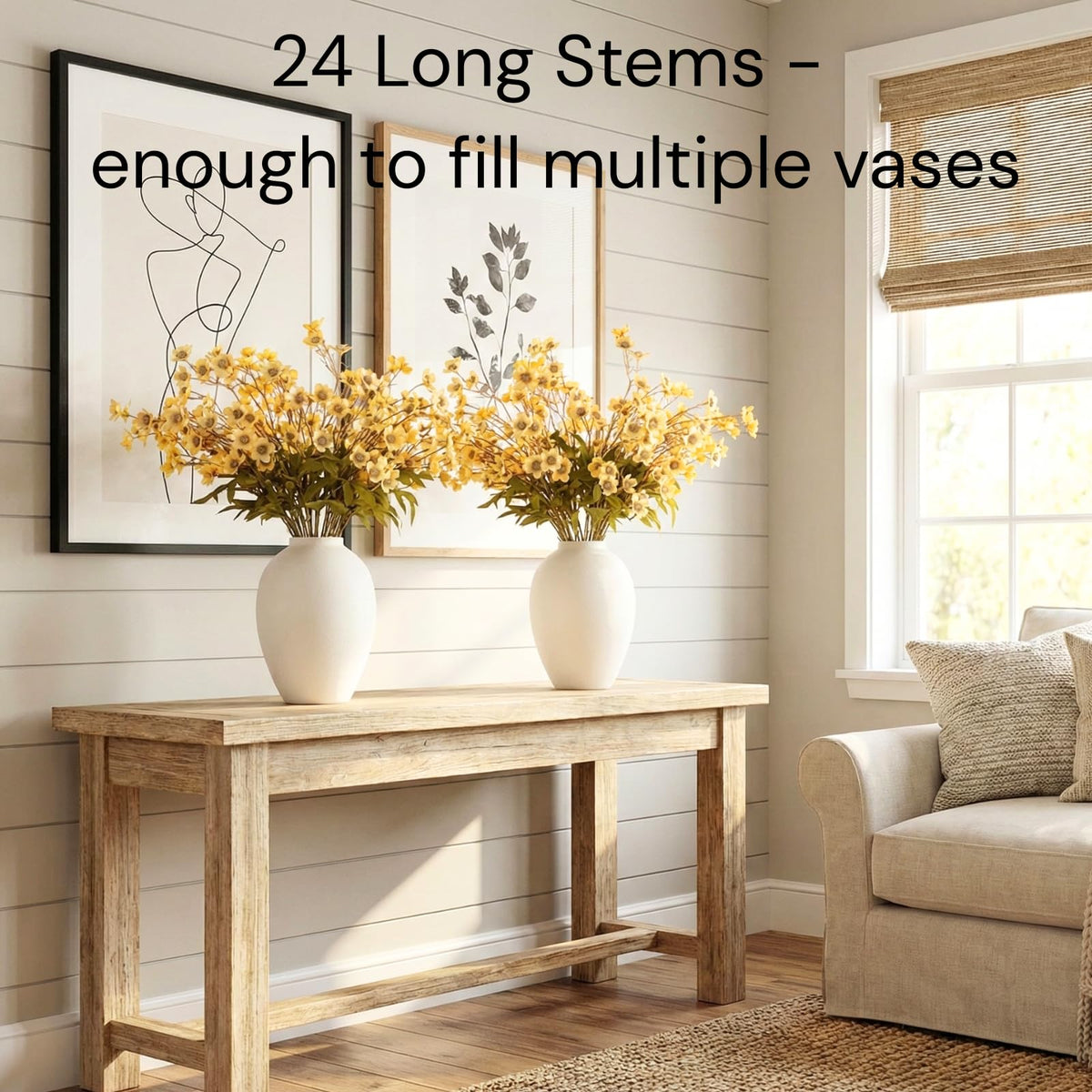 RyddeligHome farmhouse yellow florals add rustic spring decor to tables or mantels.