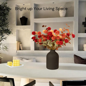 RyddeligHome orange-burgundy floral picks for mantels and dining decor