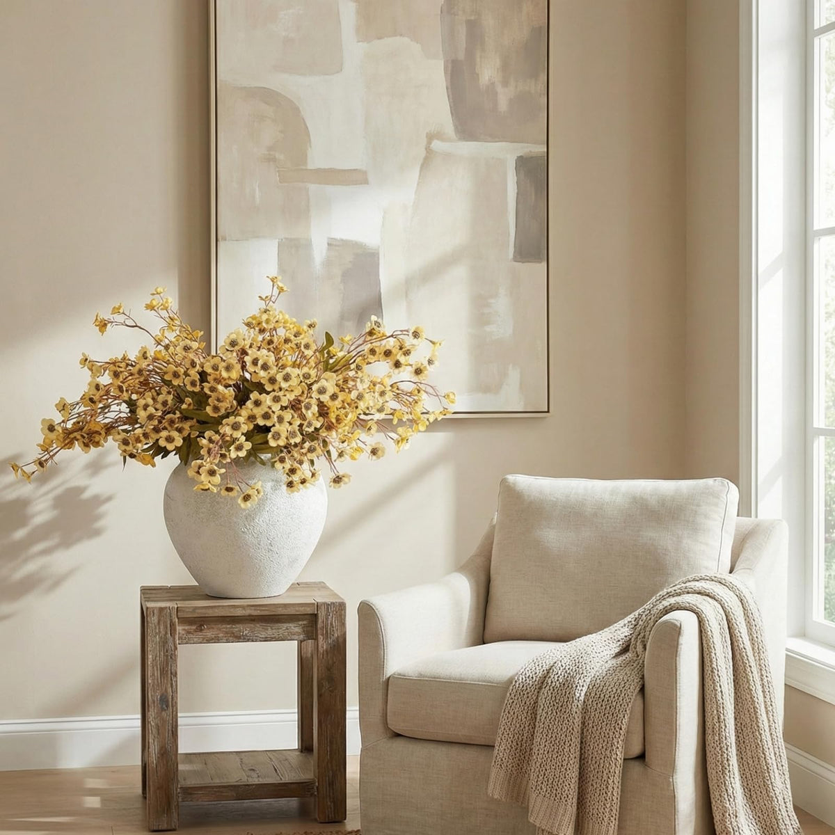 RyddeligHome vase-ready yellow florals for porch or entryway focal points.