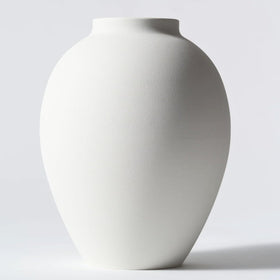 RyddeligHome white round iron vase with matte finish ideal for durable home decor