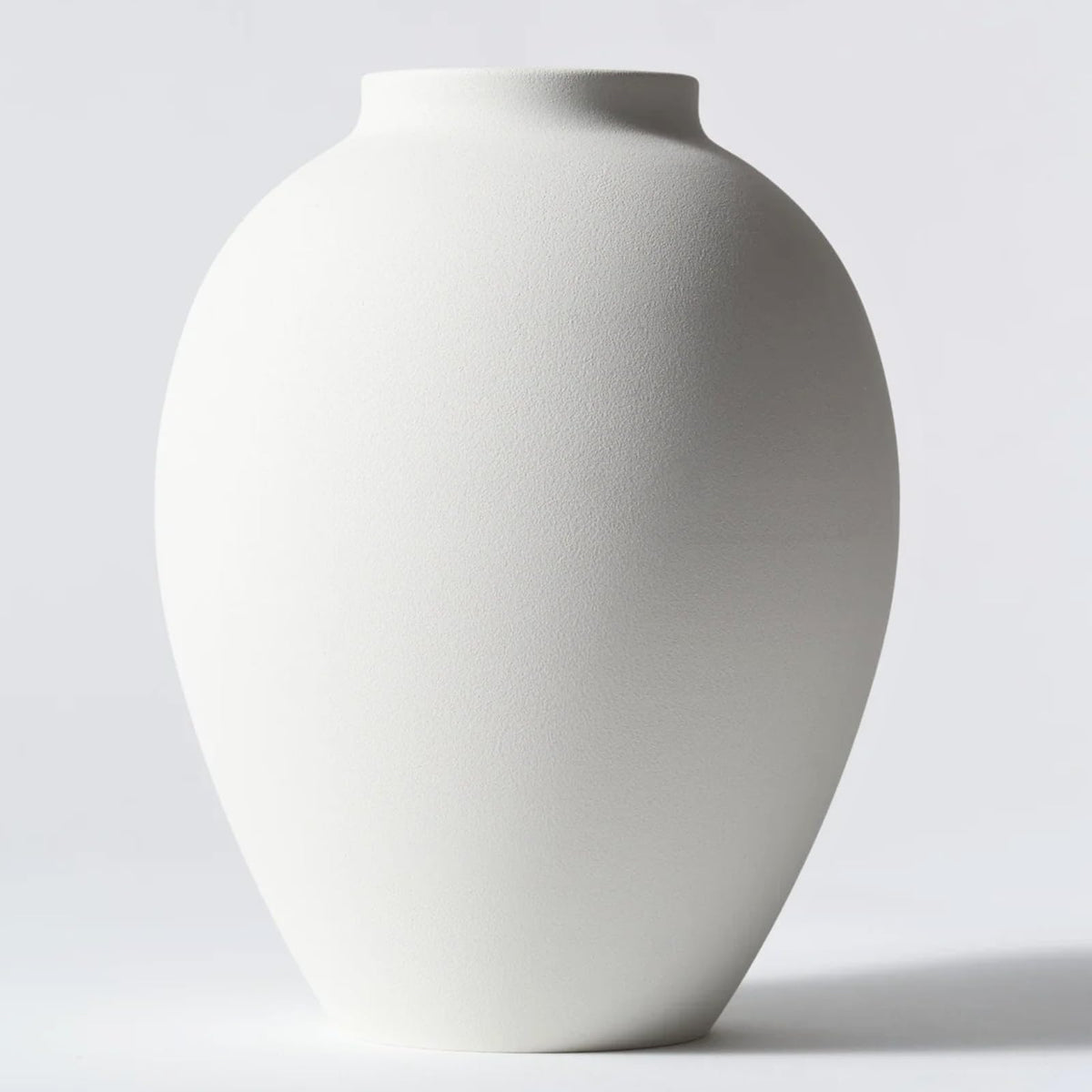 RyddeligHome white round iron vase with matte finish ideal for durable home decor
