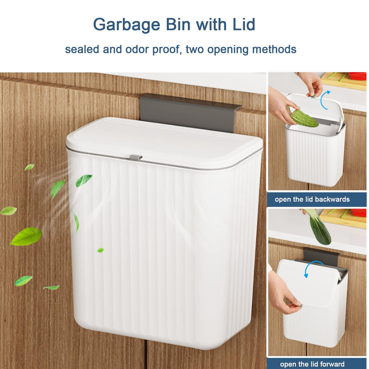 Ryhiac 9l capacity bin holds daily waste without frequent emptying.