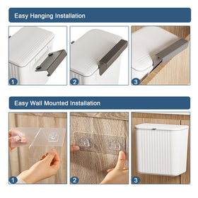 Ryhiac cabinet-door hanging bin attaches easily for convenient waste disposal.