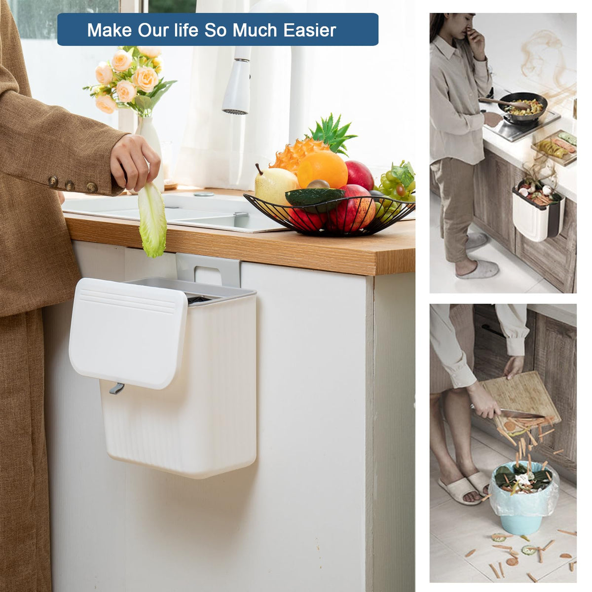 Ryhiac lid-seal odor-control bin seals odors while you discard scraps.