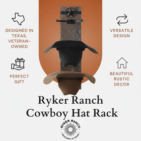 Ryker Ranch horizontal hanging option fits two hats securely