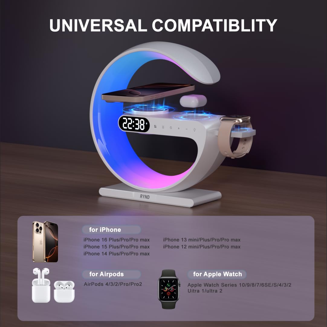 RYND bedside lamp with ambient light mode ideal for reading and relaxation