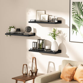 RYOFOBETTO living room decor shelves styled with frames.
