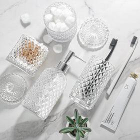 RYTOXILO 4-pack bath accessories organized and easy to clean.