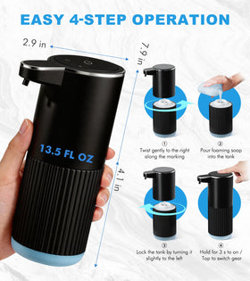 RYTOXILO automatic soap dispenser with adjustable volume for precise pours.