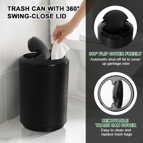 RYTOXILO black bathroom set toilet brush holder for hygienic storage and simple access