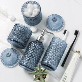 RYTOXILO blue bathroom ensemble elevates counter display