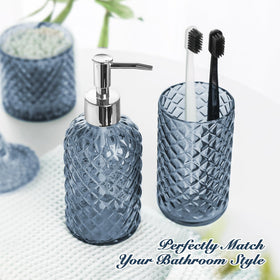 RYTOXILO blue diamond-pattern Q-tip holder keeps swabs accessible