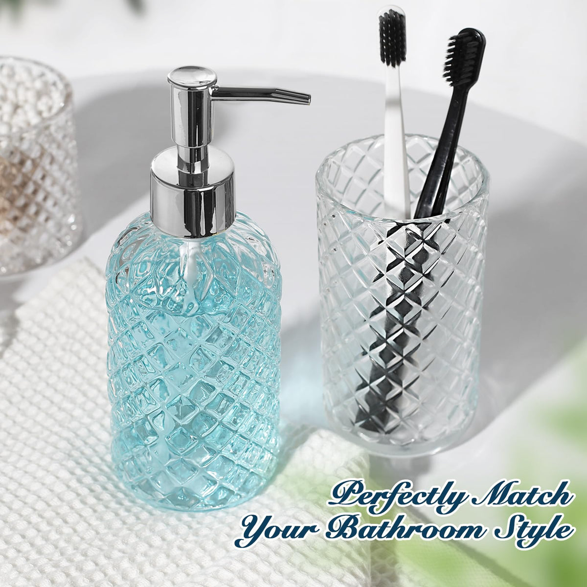 RYTOXILO diamond-pattern cotton ball holder keeps pads tidy.