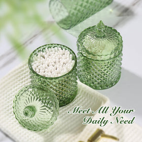 RYTOXILO cotton ball holder stores essentials neatly on your vanity.