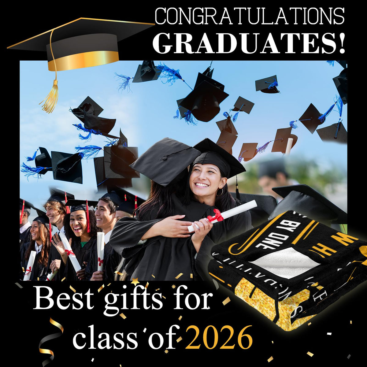 Ryubein graduation blanket easy care machine washable.