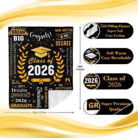 Ryubein graduation blanket high-quality stitching and print design.