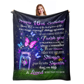Ryubein Sweet 16 Gift Blanket close-up, soft flannel warmth
