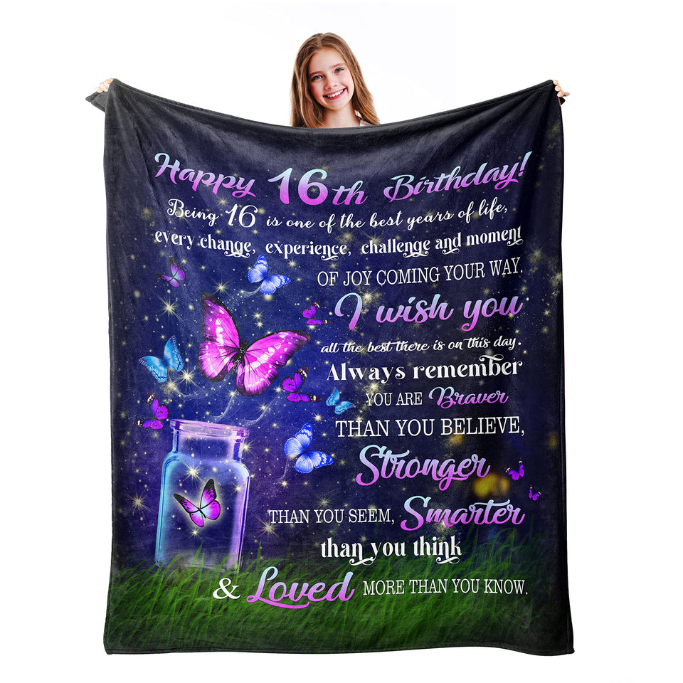 Ryubein Sweet 16 Gift Blanket close-up, soft flannel warmth