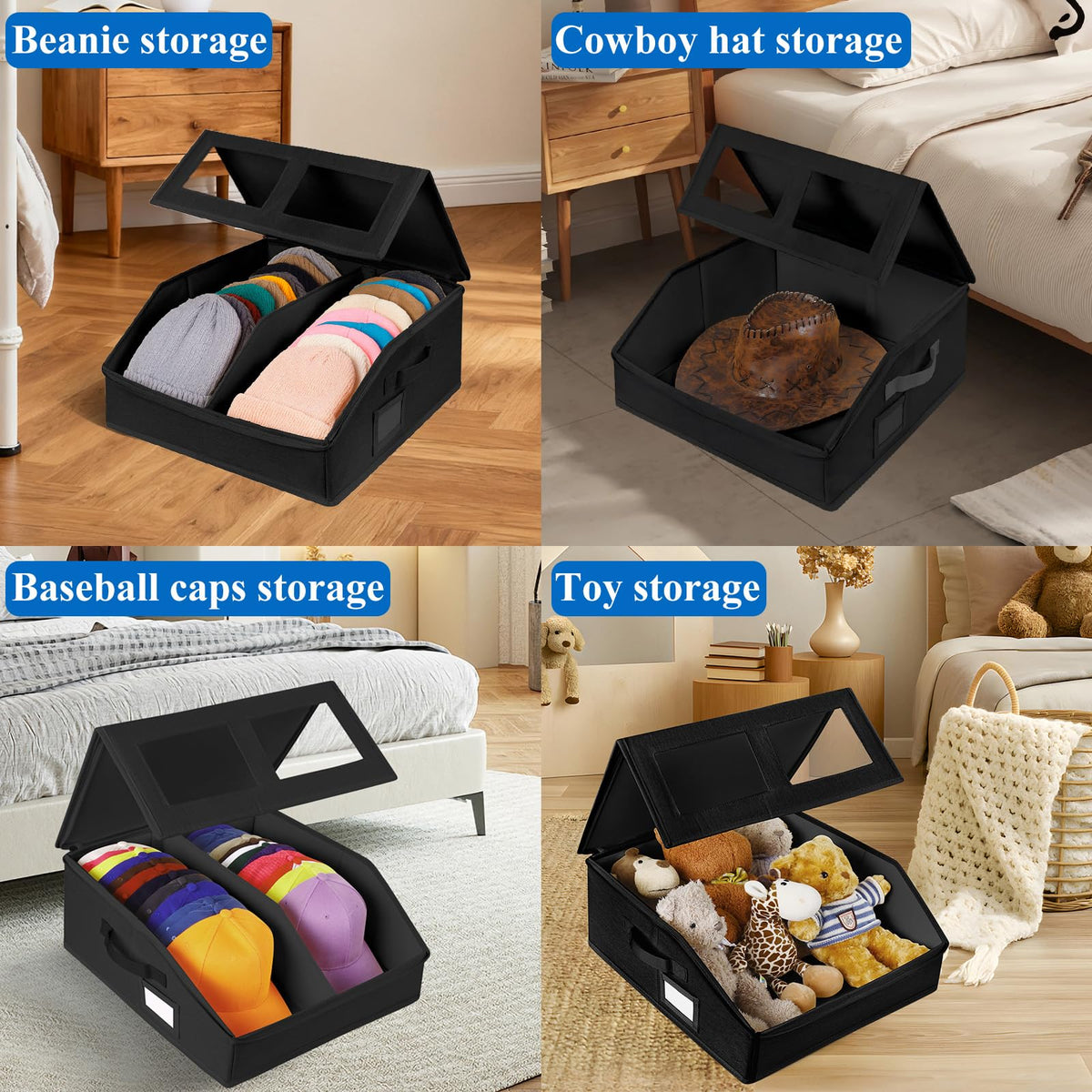 RZMAYIS hat box with clear window lets you pick the right cap quickly.