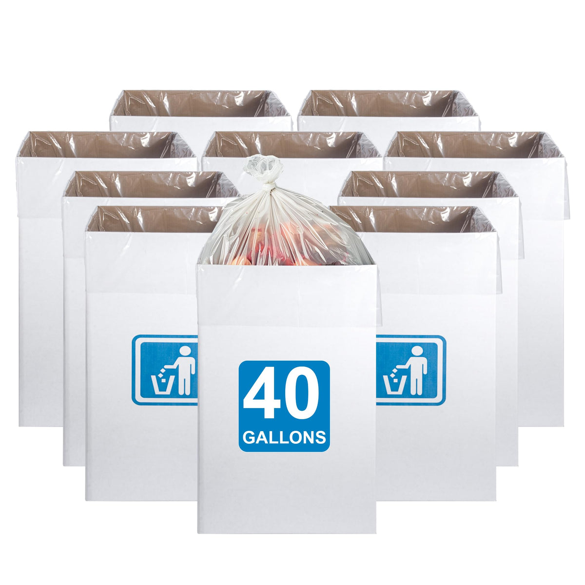 rzoixuur 40-gallon pop-up trash cans pack of 10 ready for events