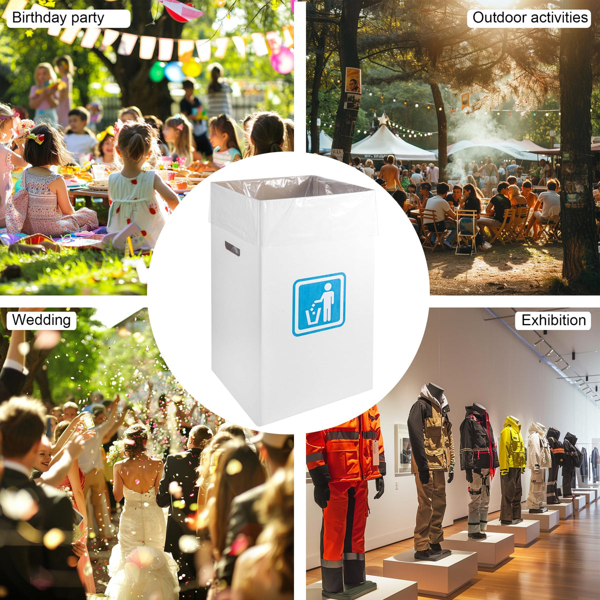 rzoixuur trash cans with side handle holes for easy carrying