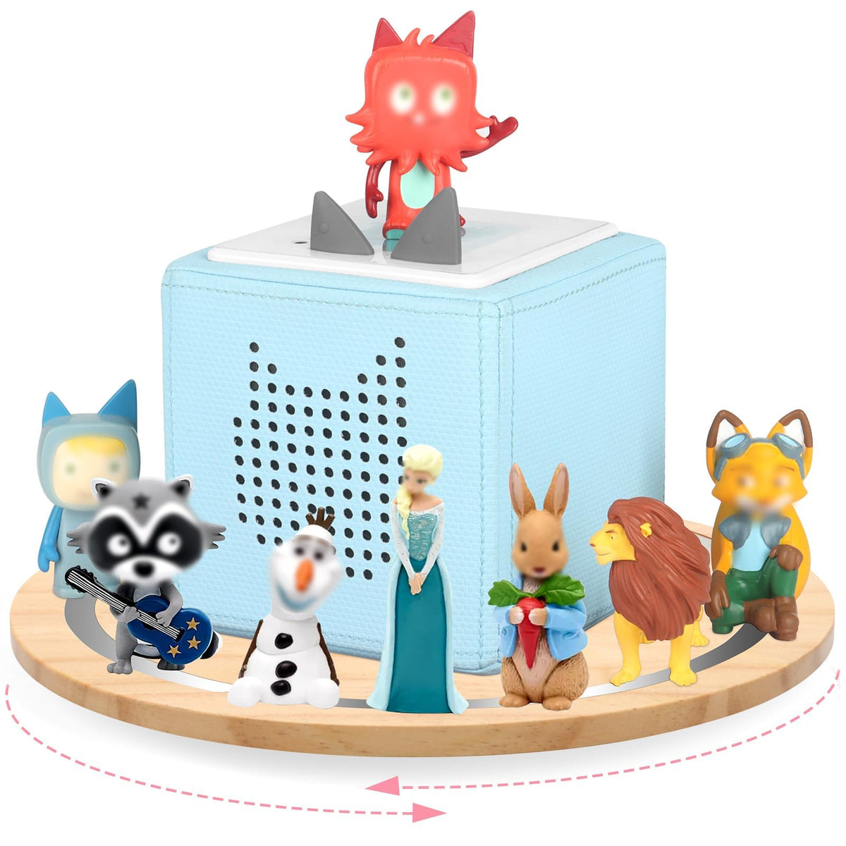 RZYLKA 360° Tonies turntable display keeps figures organized and accessible.