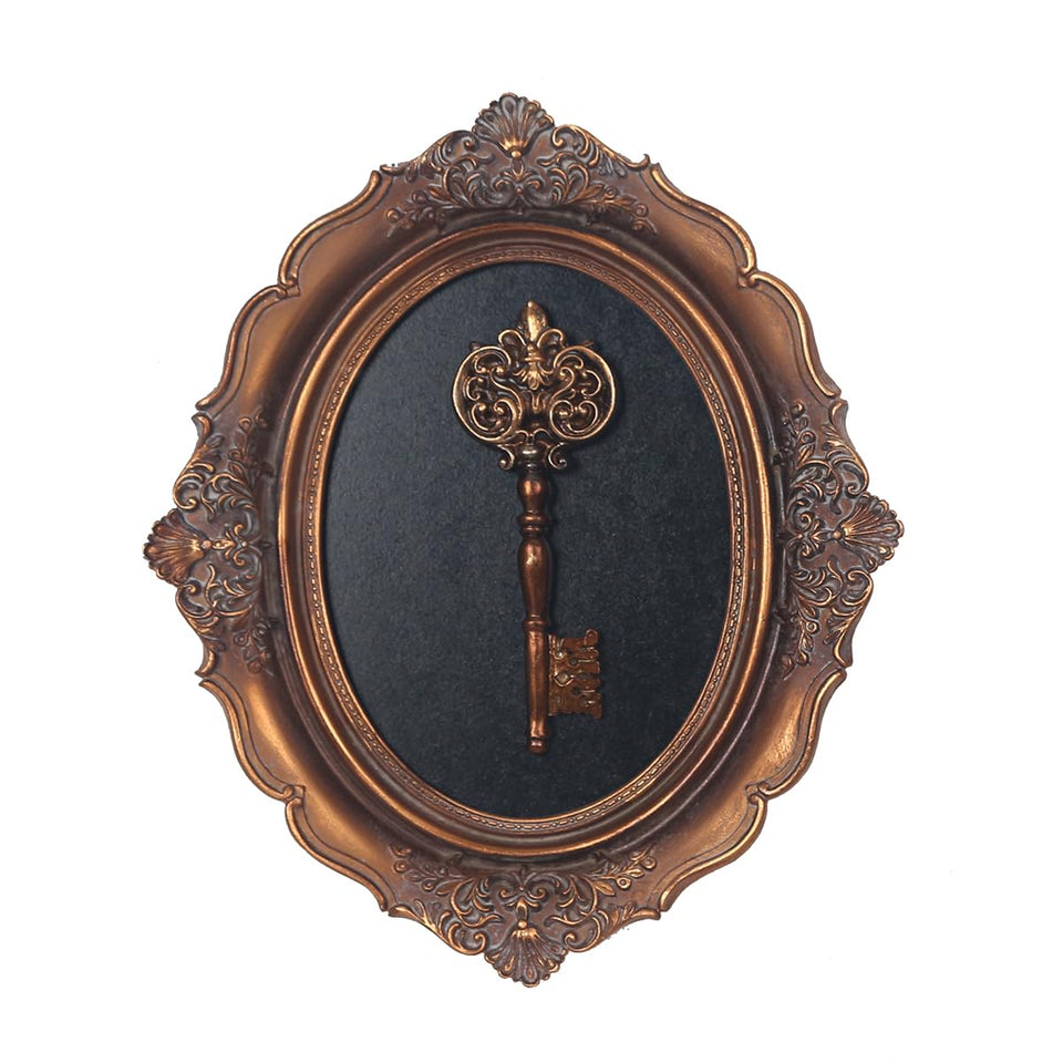 S-MANTIS vintage wall sculpture with oval key centerpiece for classic hallways