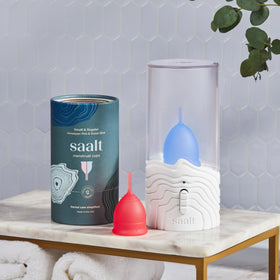 Rose quartz Saalt device highlighting elegant, minimal design.