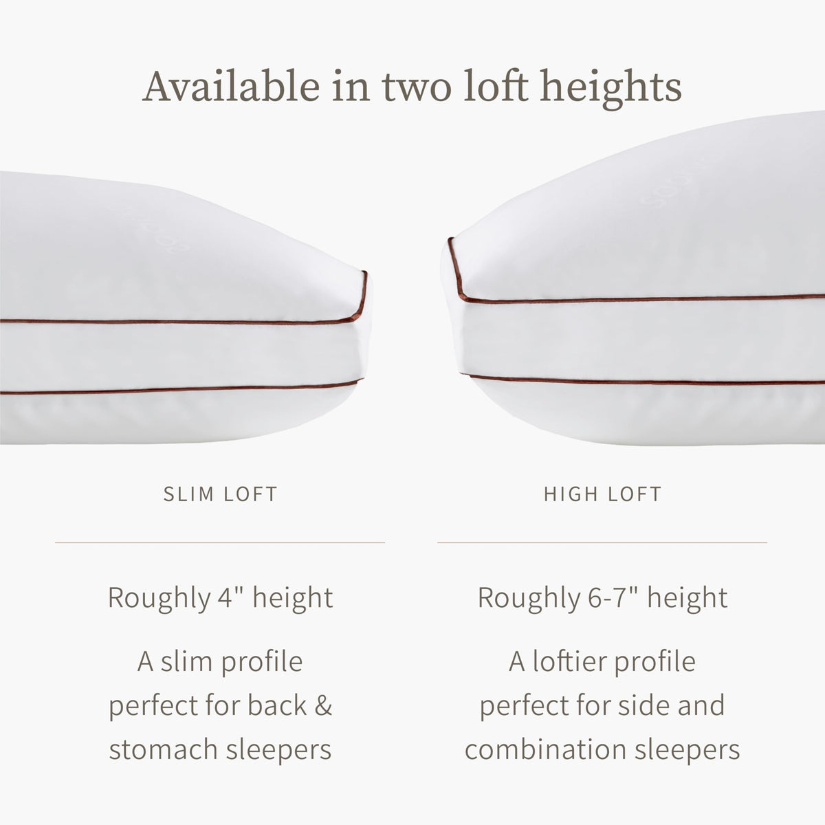 Saatva latex pillow breathable cover with gusset for shape retention.