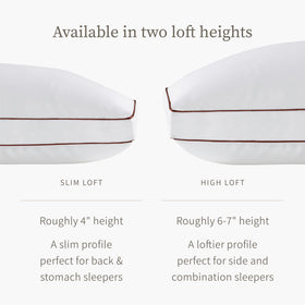 Saatva latex pillow breathable cover with gusset for shape retention.