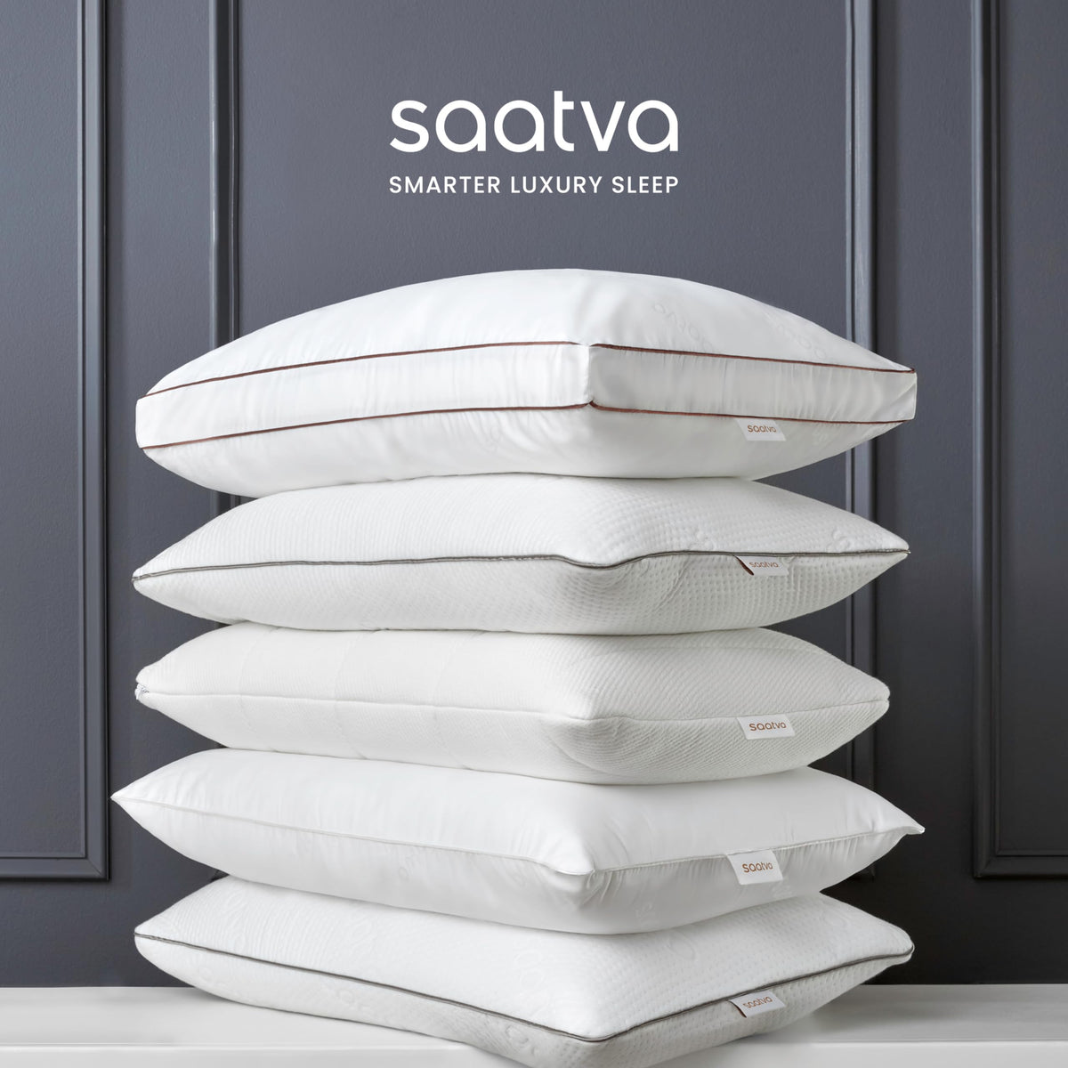Saatva machine-washable cover keeps pillow fresh and hygienic.