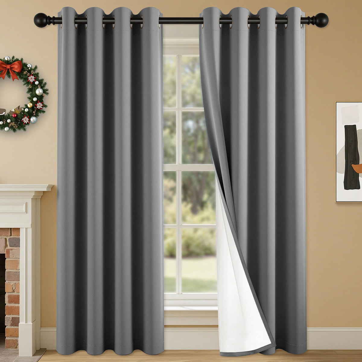 SABALANICA charcoal gray living room ambience front view complements decor